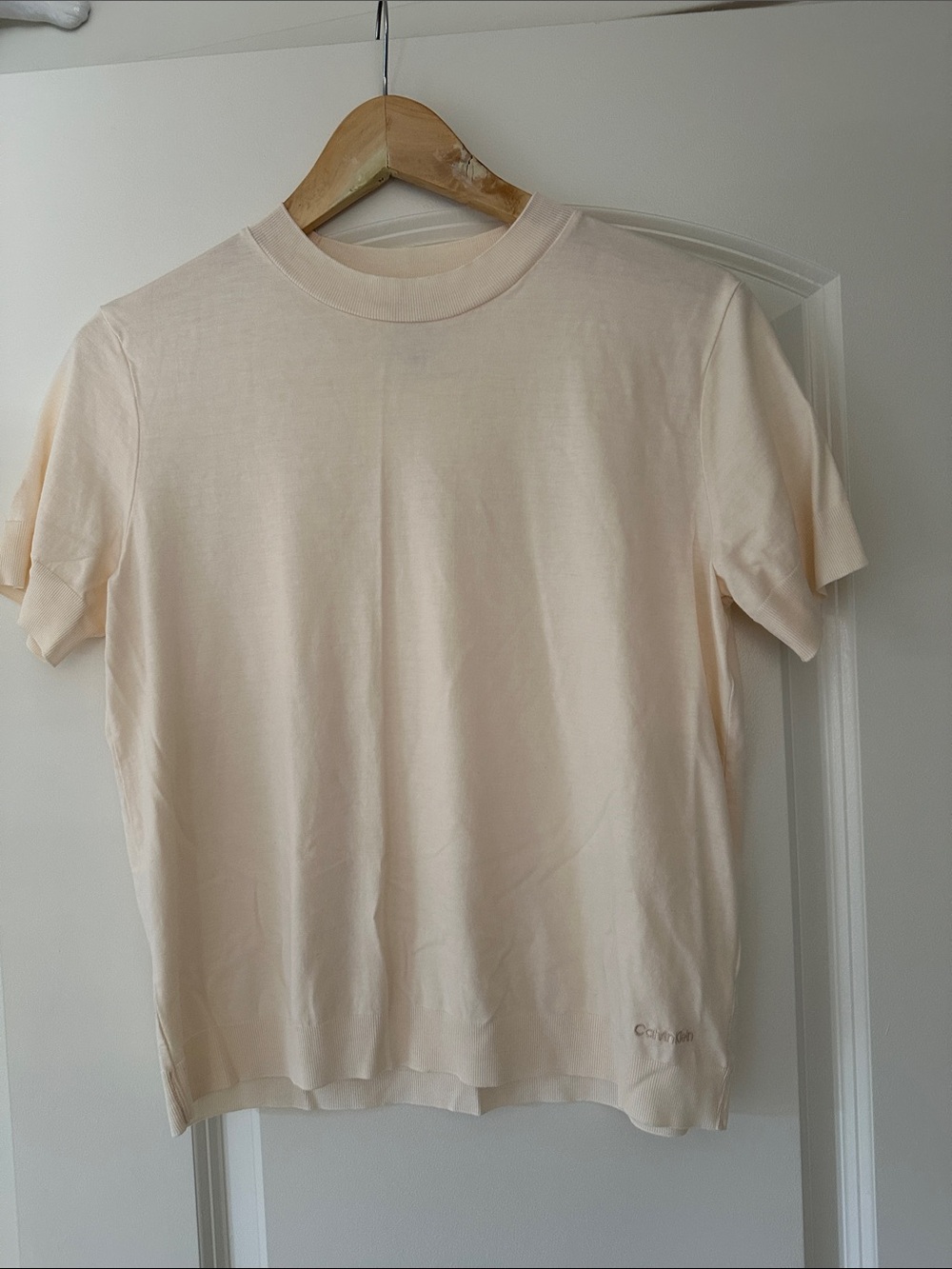 Calvin Klein Women's Short-Sleeve Crewneck T-Shirt - Pale Cream
